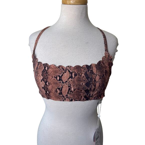 PQ Swim Kaa Reversible Seamless Wave Bikini Top Size D NWT - Picture 1 of 5